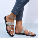 Leslie- Sandales à Talons Plats en Cuir pour Femmes