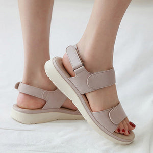 ALBA- Sandales en cuir respirantes et compensées pour femmes