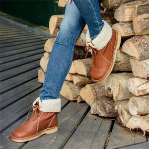 FRIMA- BOTTES IMPERMÉABLES EN CUIR POLAIRE AVEC DOUBLURE EN LAINE pour femmes