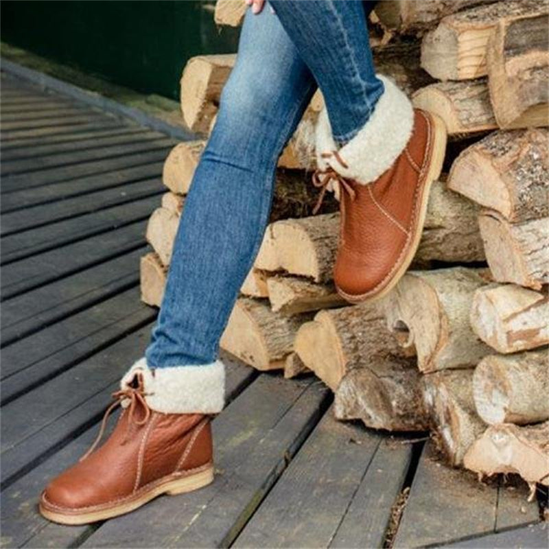 FRIMA- BOTTES IMPERMÉABLES EN CUIR POLAIRE AVEC DOUBLURE EN LAINE pour femmes