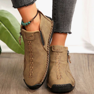 Muriel- Bottines en cuir confortables et antidérapantes pour femmes