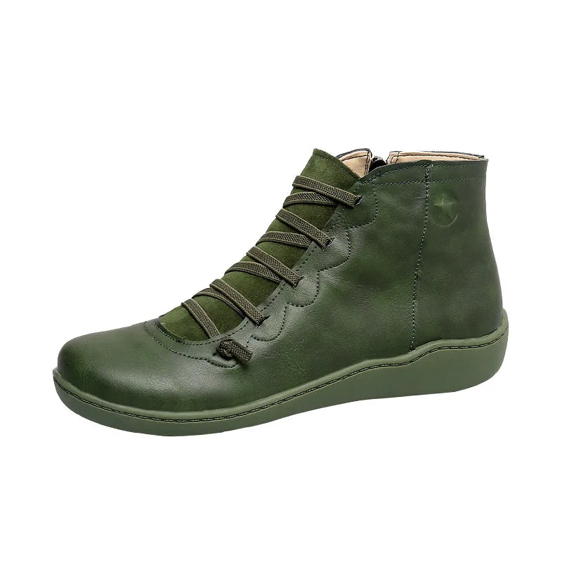 RIMA-Bottines vintage en cuir confortables pour femmes
