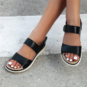 ALBA- Sandales en cuir respirantes et compensées pour femmes
